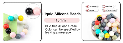 LOFCA 50pcs 12mm Silicone Lentil Beads Baby Teething Beads BPA-Free Food Grade Making Baby Oral Care Pacifier Chain  Accessorise