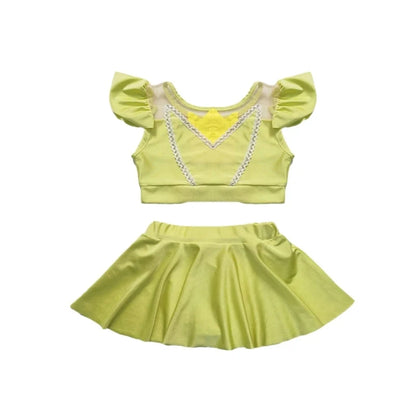 Fairy Tale Princess Swimsuit for Girls Elsa Anna Snow White Swimwear Belle Child Kids Toddler 2-8Y Bathing Suit with Skirt