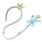 Girls Pink Blue Purple Flower Weaving Braid Headband Kids Princess Dress Up Hair Accessories Aurora Elsa Sofia Rapunzel Wig