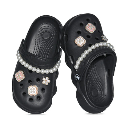 Kids' Glitter Clog, Lightweight EVA Garden Shoes, Waterproof Non-Slip Sandals, Comfortable Slip-On Shoes for Indoor Outdoor 1214
