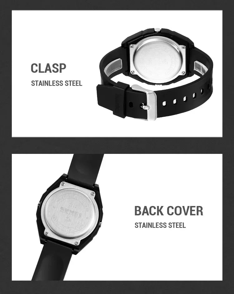 SKMEI 2282 Watches For Men Women 5Bar Waterproof Stopwatch Countdown Wristwatches Reloj Hombre Fashion Digital Sport Electronic