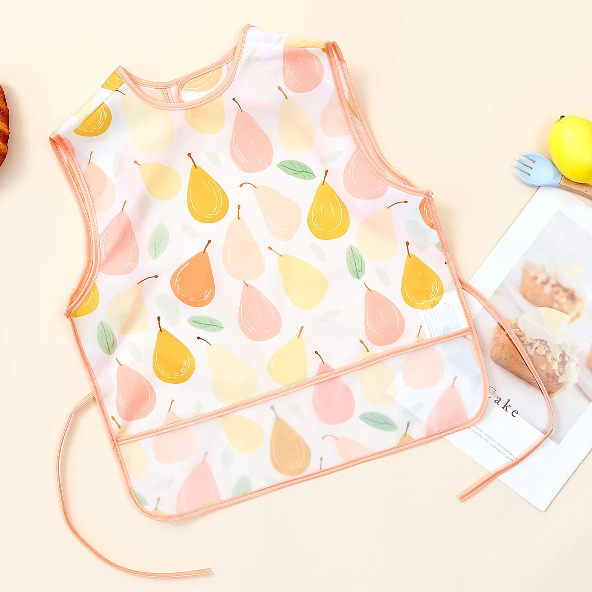 1 Pc 100%Polyester Waterproof Baby Bibs for Infant Toddler Cute Sleeveless Feeding Apron Bib Meal Burp Cloths