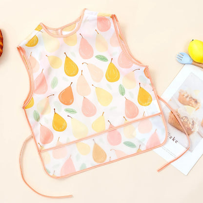1 Pc 100%Polyester Waterproof Baby Bibs for Infant Toddler Cute Sleeveless Feeding Apron Bib Meal Burp Cloths