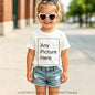 Personalized Kids T‑Shirts Front Back Print Customized Girl Short Sleeve T‑shirt Custom Photo Text Logo Tee For Girls Casual Tee