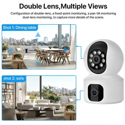 8MP 4K Wifi Surveillance Camera Wireless Security PTZ IP Camera AI Human Tracking 10X Zoom Security Camera Dual Screen Monitor