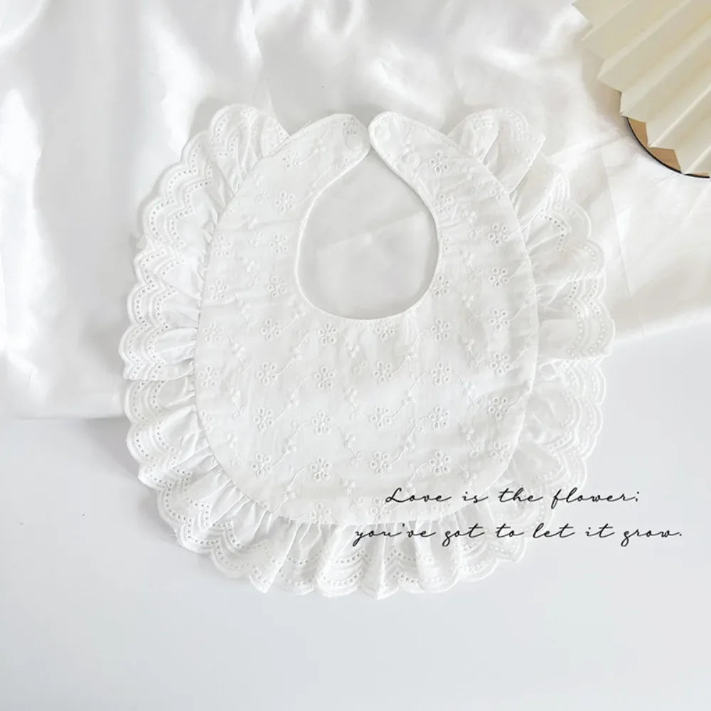 U-shaped Baby Cotton Bibs Waterproof Floral Baby Drooling Bibs Feeding Lace Saliva Towel Cloths Neck Wear Accessories