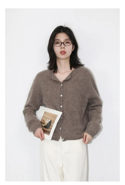 CHIC VEN New Women Knitted Cardigan Solid Long Sleeved Single-breasted Loose Casual Oversize Female Sweater Autumn Winter 2026
