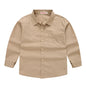 Children's Shirt in the Spring and Autumn New Boys and Girls Suit Collar Shirt Children's Pure Color Long Sleeve Shirt