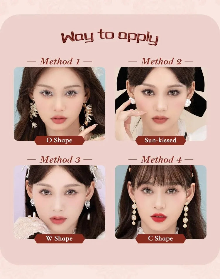 Flower Knows Strawberry Rococo Embossed Blush Fine Powder Makeup Smooth Long Lasting Blusher Waterproof Blush Maquiagem