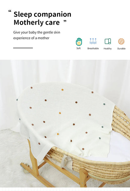 Baby Blanket Knit Stroller Swaddling 90*70CM Sleeping Sack Fashion Colored Dot Newborn Girls Bedding Quilt Boys Plaid Super Soft