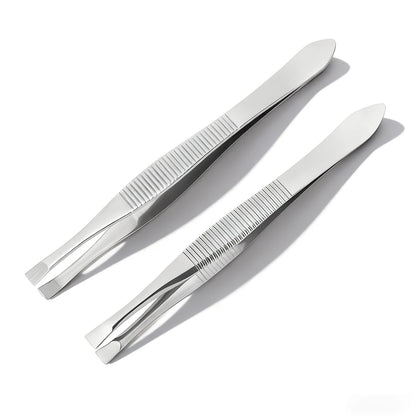 Stainless Steel Convenient Small Tool Eyebrow Pliers Eyebrow Tweezers Professional Eyebrow Hair Removal Tweezer Flat Tip Tools