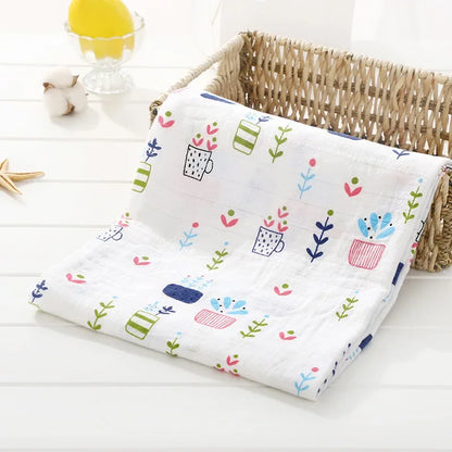 120cm*110cm Swaddle Blanket Baby Cotton Muslin Wrap Baby Blankets Newborn Swaddle Bedding