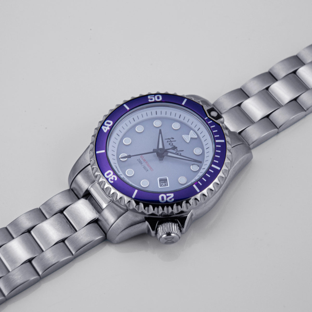 Horolo 30mm Women's Watches Japan Solar Movement Luminous Water Resistant Sapphire Stainless Steel Luxury Watch Gift For Wife