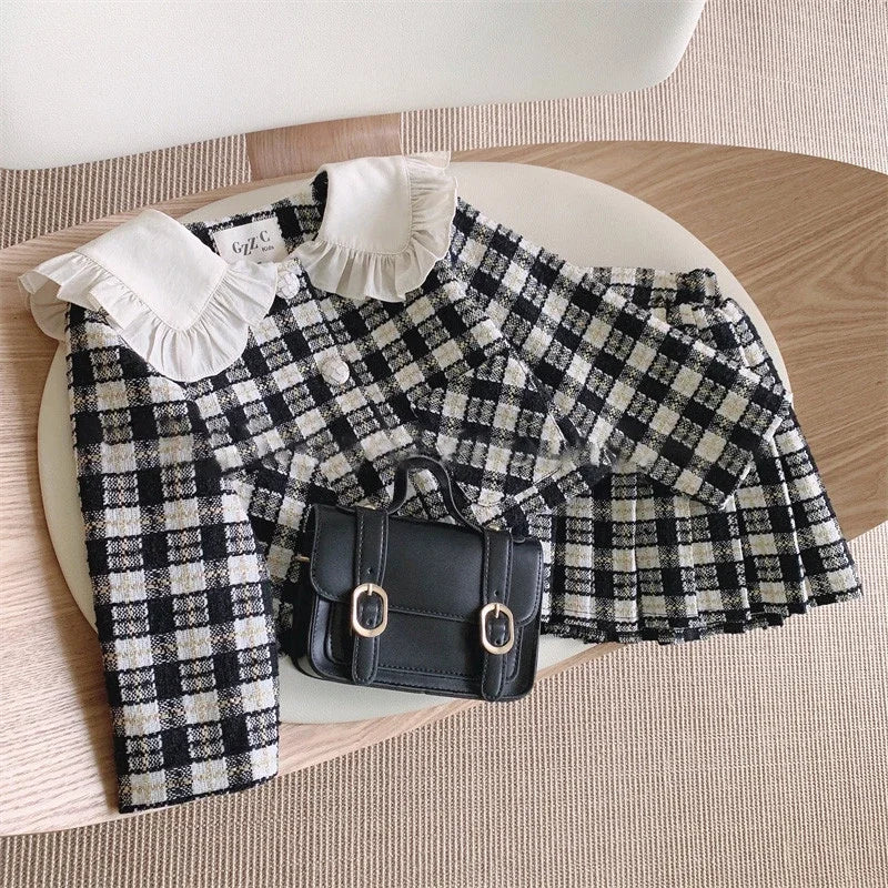England Style Spring Autumn Cotton Girl Toddler Trench kids Windbreaker Fashion Little Girl Double Breasted Jacket Outfits