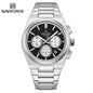 Top Brand NAVIFORCE Men and Women Quartz Chronograph Watch Stainless Band Stylish 24 Hours Date Display Couple Wristwatches 2024