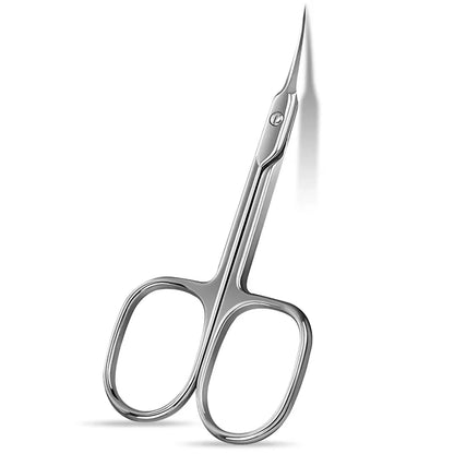 Professional Russian Manicure Scissors Cuticle Regrowth Cut Curved Tip Nail Pedicure Grooming Stainless Steel Dead Skin Remover