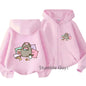Cozy Pusheen Cat With Headphones Snacks Front Back Zip Up Hoodie For Kids Long Sleeve Lovely Cartoon Casual Outerwear Jacket