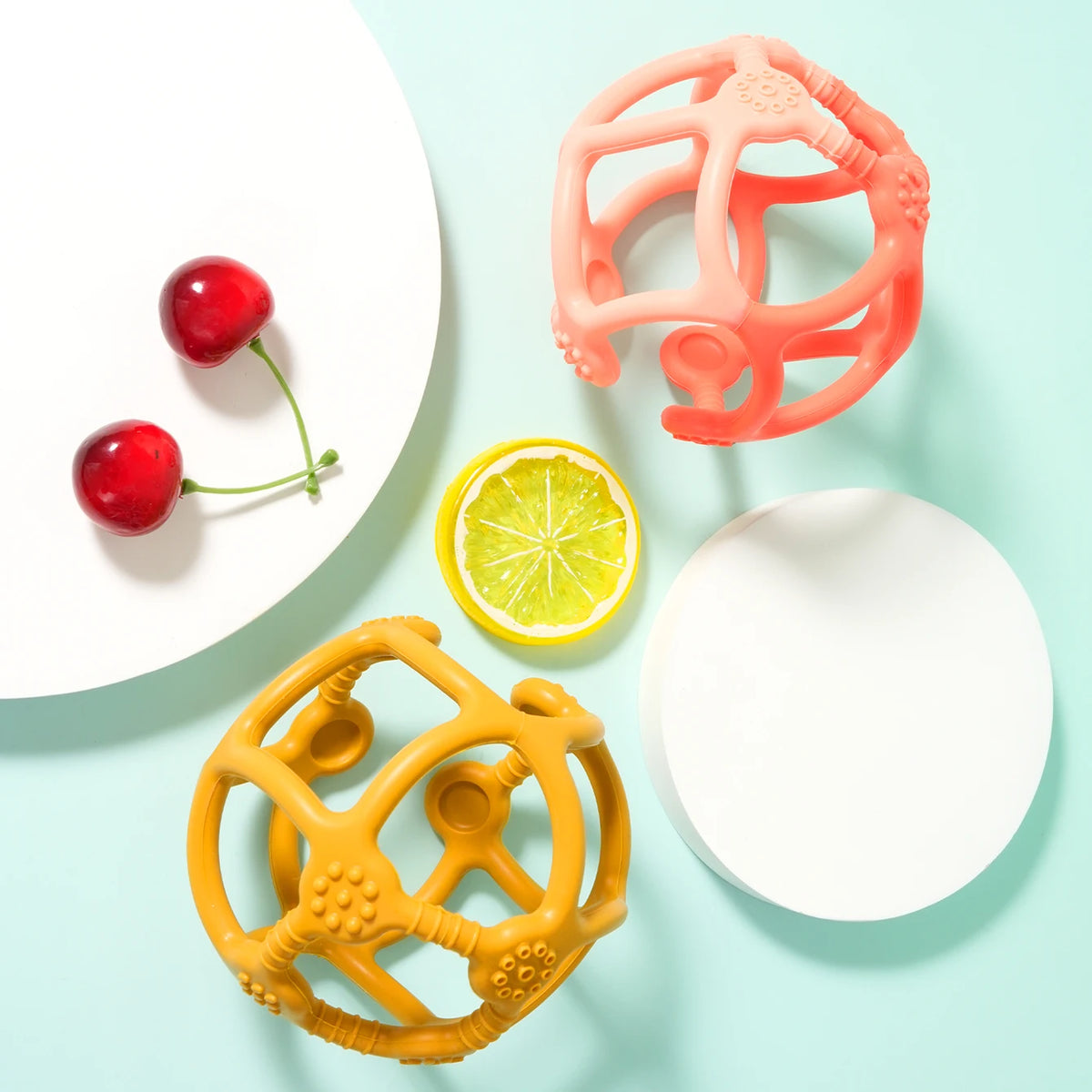Color Kids 1PCS Silicone Baby Toy Ball Shape Chewing Toys Toddler Teether Toy BPA Free Teething Toys For Babies Soft Baby Stuff