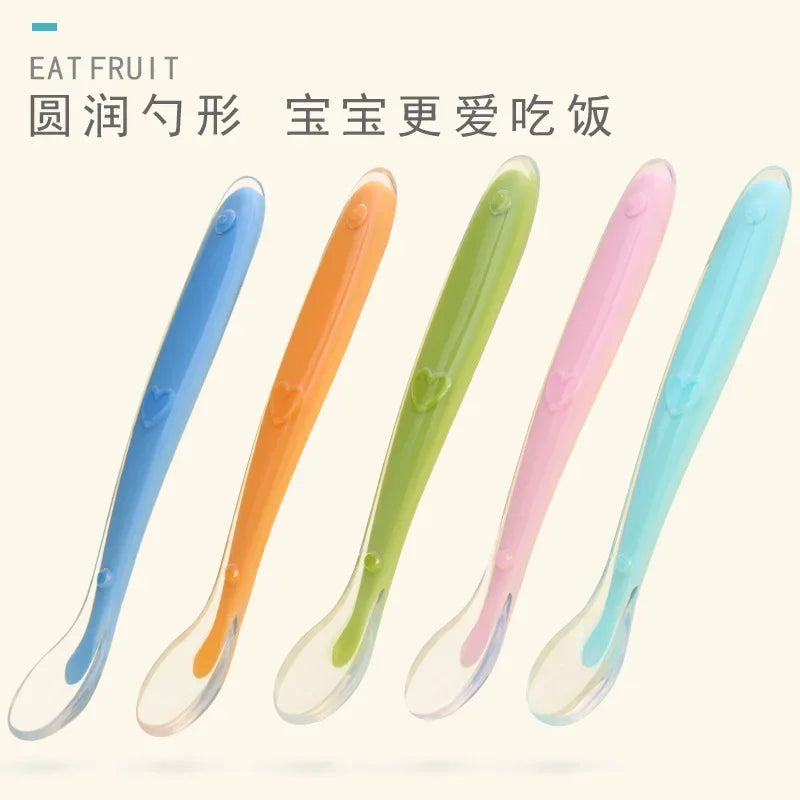 2/1pcs Silicone Spoon for Baby Infant Feeder Spoons for Children Kids Soft Safety Feeding Spoons BPA Free Baby Utensils Flatware