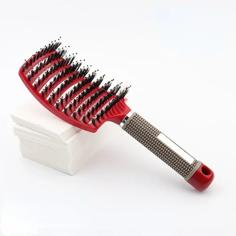 Hair Brush Scalp Massage Comb Hairbrush Bristle;Nylon Women Wet Curly Detangle Hair Brush for Salon Hairdressing Styling Tools