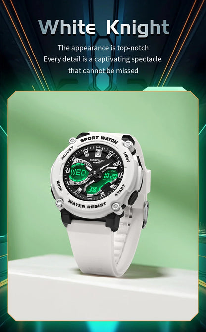 SANDA Outdoor Men's Electronic Wristwatch Large Dial Multifunctional Waterproof Luminous Alarm Military Sports Watch
