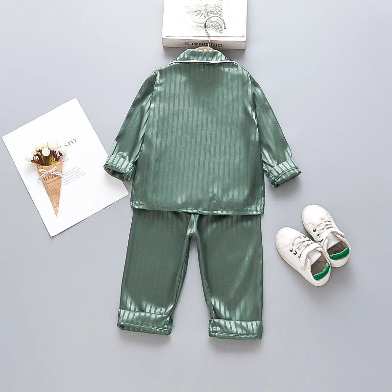 New Spring Autumn Baby Boys Clothes Set Children Pajamas Long Sleeved Shirt Pants 2Pcs/Sets Kids Girls Sleepwear Infant Costume