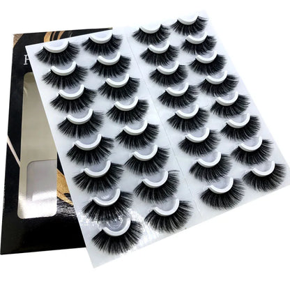 16 Pairs 3D Mink Lashes Natural False Eyelashes Dramatic Volume Fake Lashes Makeup Eyelash Extension Silk Eyelashes