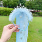 Girls Pink Blue Purple Flower Weaving Braid Headband Kids Princess Dress Up Hair Accessories Aurora Elsa Sofia Rapunzel Wig