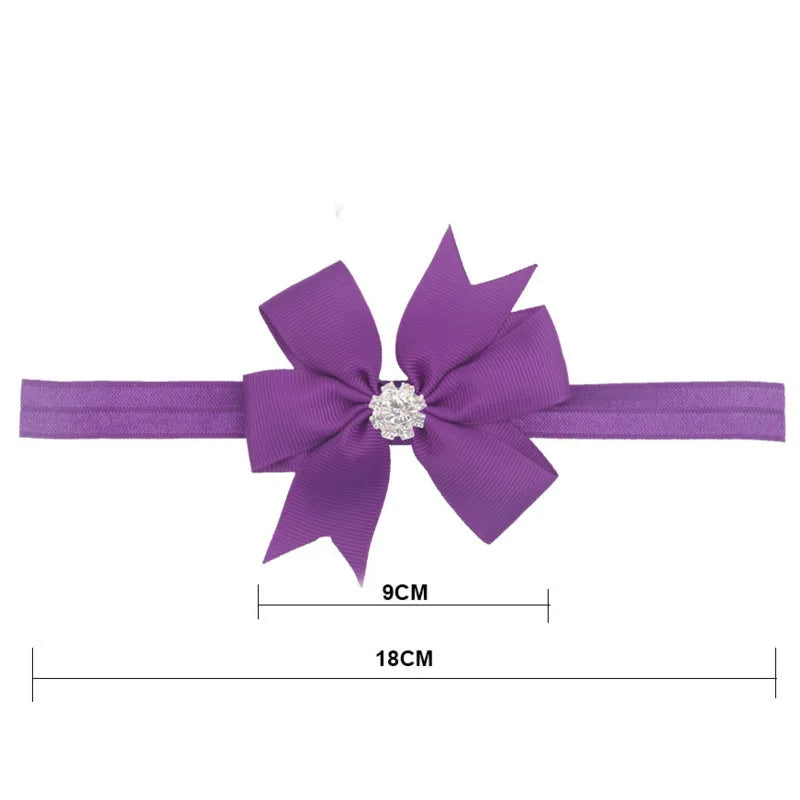1 Piece Baby Headband Girl Bandage Ribbon Bowknot Infant Kids Hair Accessory Newborn Bow Crystal Toddler Band Headwear