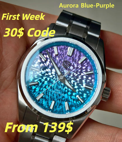 Watchdives WD0003C Ice Crack Dial 38mm Men Watch VH31 Sweep Seconds Quartz Movement Sapphire Luminous 10Bar Waterproof Watches