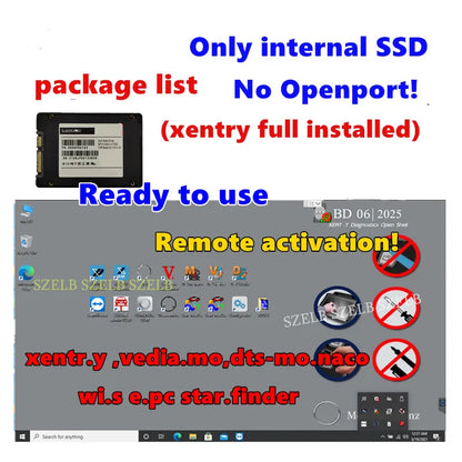 2025.06 Full Xentry Softwares Vediamo DTS-Monaco WIS EPC Starfinder Online Install+Tactrix Openport 2.0 OBD2 OBD 2 Scanner Tool