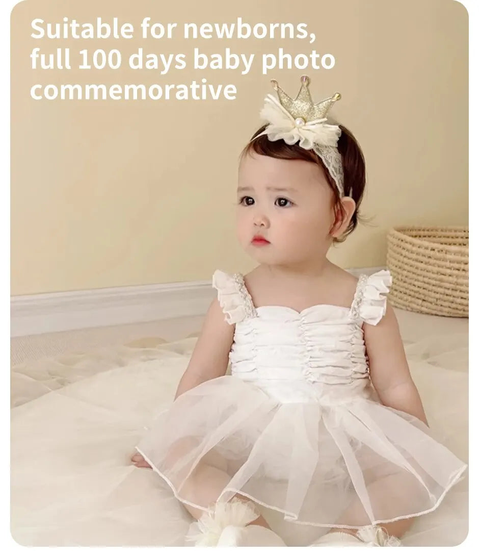 2 Pcs/Set Crown Baby Headband Socks Lace Bows Newborn Infant Girl Socks Hairband Set Kids Hair Accessories
