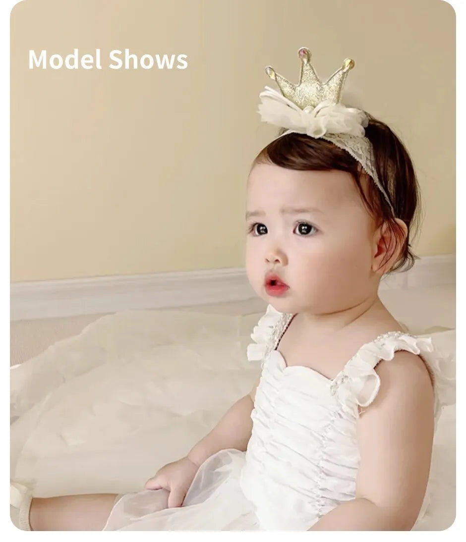 2 Pcs/Set Crown Baby Headband Socks Lace Bows Newborn Infant Girl Socks Hairband Set Kids Hair Accessories