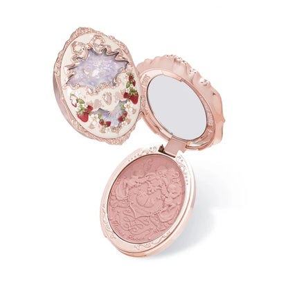 Flower Knows Strawberry Rococo Embossed Blush Fine Powder Makeup Smooth Long Lasting Blusher Waterproof Blush Maquiagem