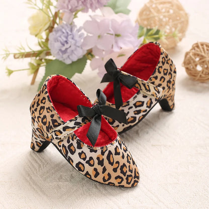 2026 New Infant Newborn Baby Girl High Heels Shoes Princess Bow First Birthday Party Shoes Photo Props Shoes 0-12M