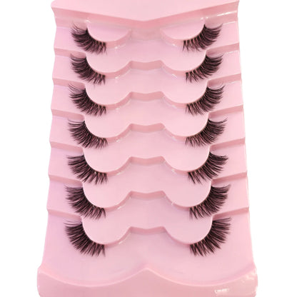 NEW 7pairs 8D Mink Lashes Natural Short False Eyelashes Mink Eyelashes 3D Mink Lashes Wispy HandMade Full Strip Lashes  Makeup