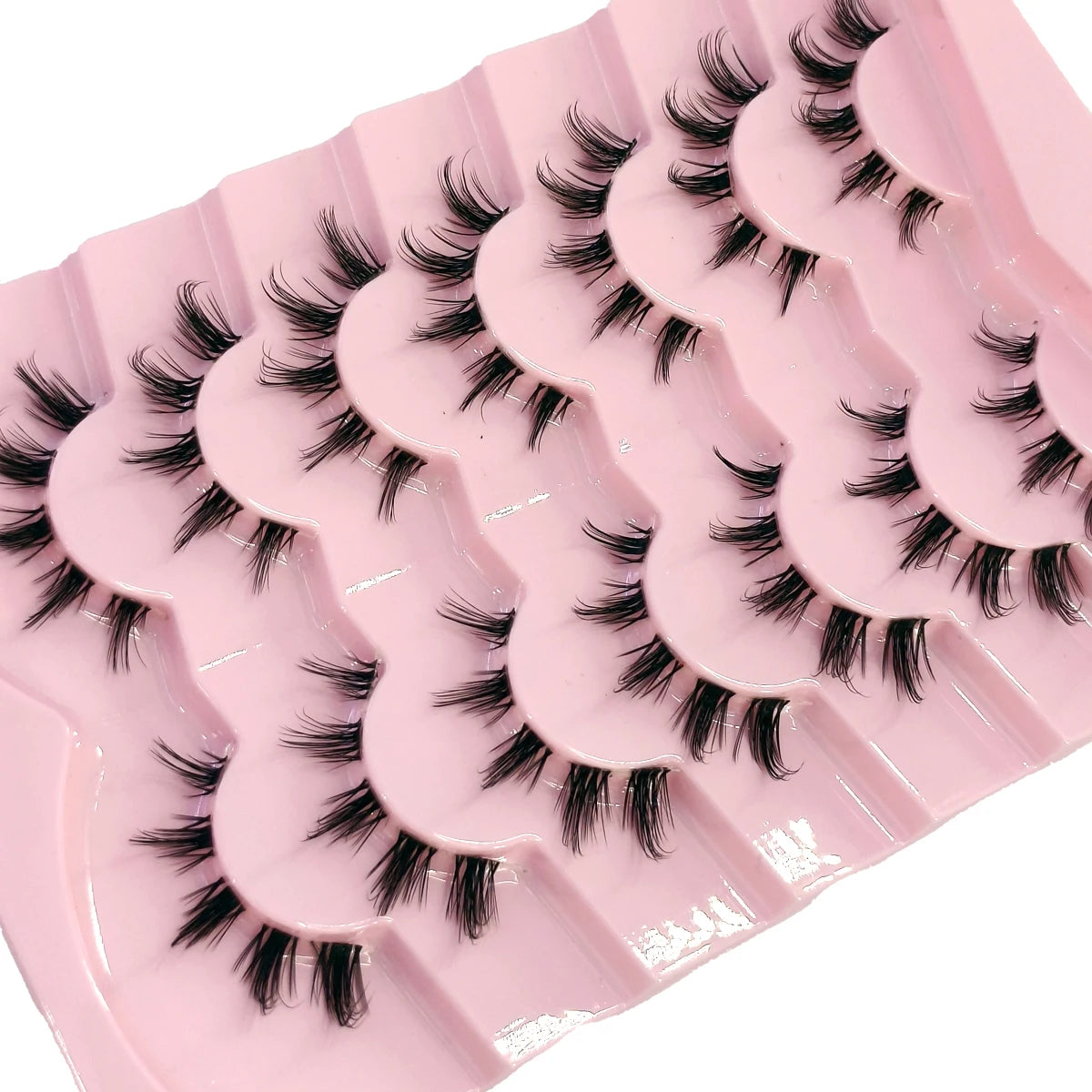 NEW 7pairs 8D Mink Lashes Natural Short False Eyelashes Mink Eyelashes 3D Mink Lashes Wispy HandMade Full Strip Lashes  Makeup