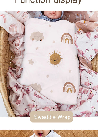 Kangobaby #My Soft Life# Solid Color Bamboo Cotton Baby Muslin Swaddle Blanket Newborn Bath Towel Infant Quilt Size 120x110cm