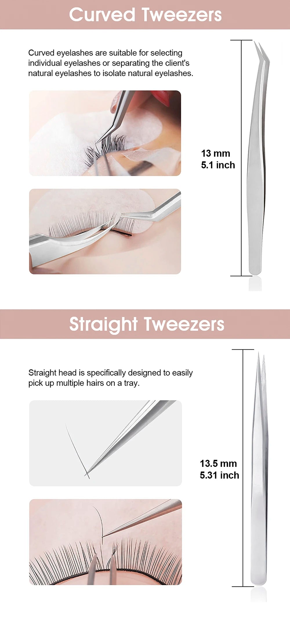 High Precision Non-defrmation Eyelash Make Tools 1Pcs High Elasticity Imported 402 Stainless Steel Gold Feather Lashes Tweezers