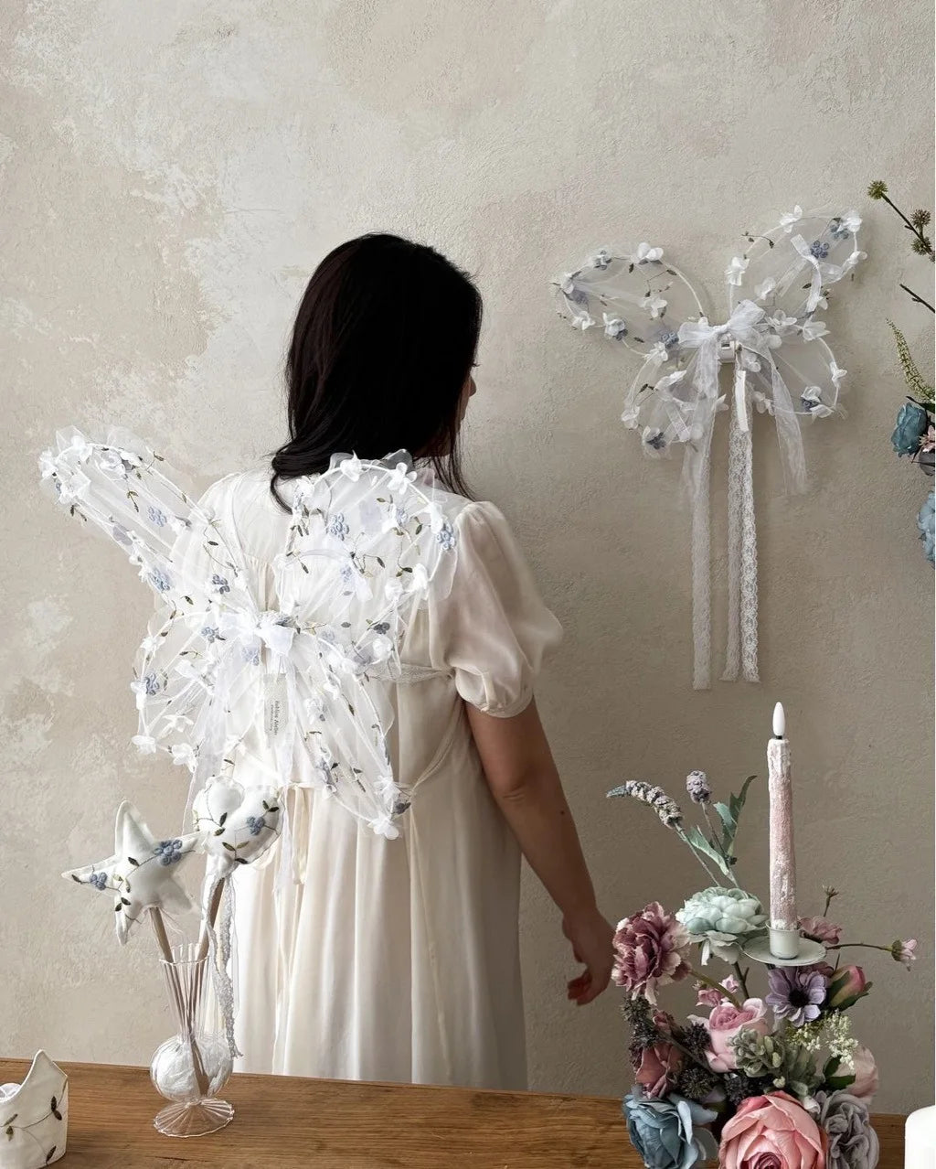 Butterfly Wings Angel Fairy Costume Newborn Baby Photography Props Soft Girl Photo Shoot Accessories