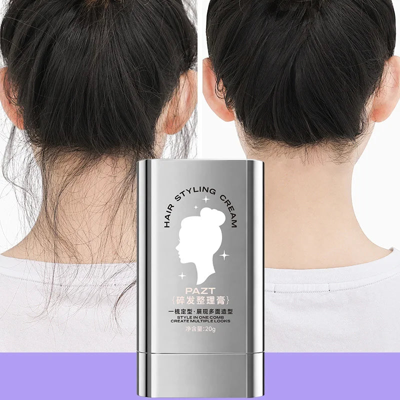 Hair Styling Cream, Long-Lasting Shaping, Refreshing and Non Greasy, with Built-In Comb Teeth, Creating a Natural Look