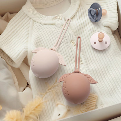 1pcs Baby Silicone Pacifier Storage Case, Cute Lemon Pacifier Container, For Boys And Girls Pacier Holder Case