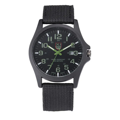 Men Genuine XINEW Brand Watches Students Fashion Casual Nylon Band Sports Army Gifts Date Quartz Wrist Watch Black Montre Homme