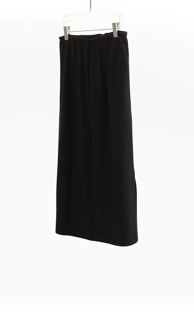 Elastic Waist 100% Wool Skirt, Women's High-Waisted Mid-Length Skirt, New Style for Autumn and Winter 2026