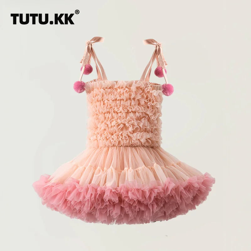 Girls Tutu Dress for Girls Baby Ball Gown Princess Party Vestido Casual Ruffled Bubble Photography Dresses Children Clothes L017