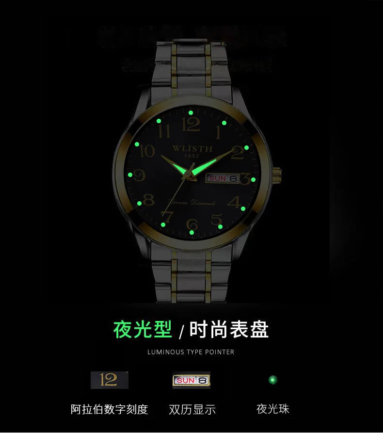 Luxury Women Watch Quartz Watch Digital Wristwatch Waterproof Calendar Luminous Watch Fashion Business Light Man Clock Watches