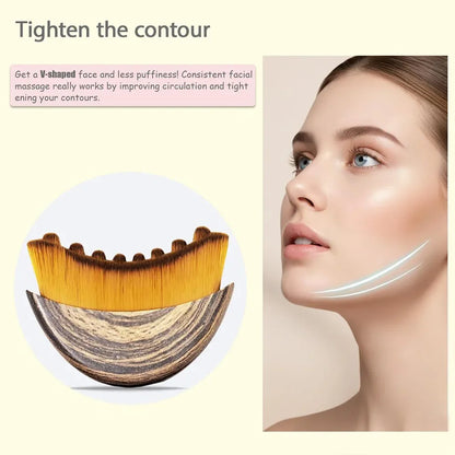 1Pc Lymphatic Drainage Face Brush With Storage Box Facial Contour Massage Brush For Face Chin Neck Skin Care Tool