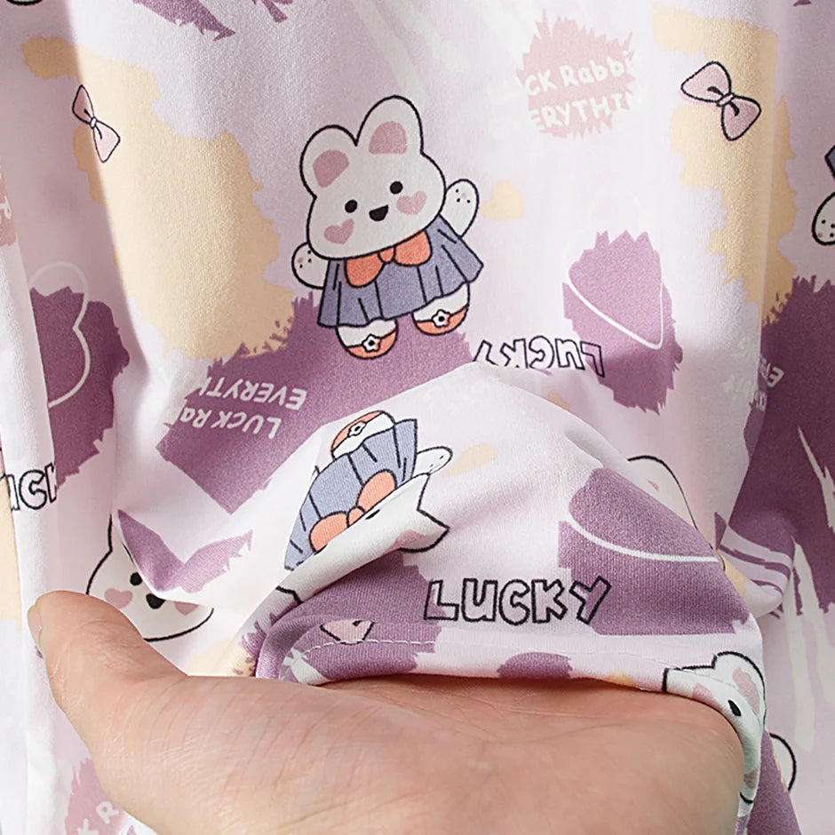 1/2 Piece Children's Sweet And Lovely Straight Skirt Loose And Comfortable Girl's Home Skirt Casual Round Neck Plus Size Skirt