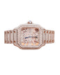 Moissanite Full White Gold Diamond Watch Skeleton Dial Quartz Watches for Export Sale Hip Hop Diamond Watch For Men's