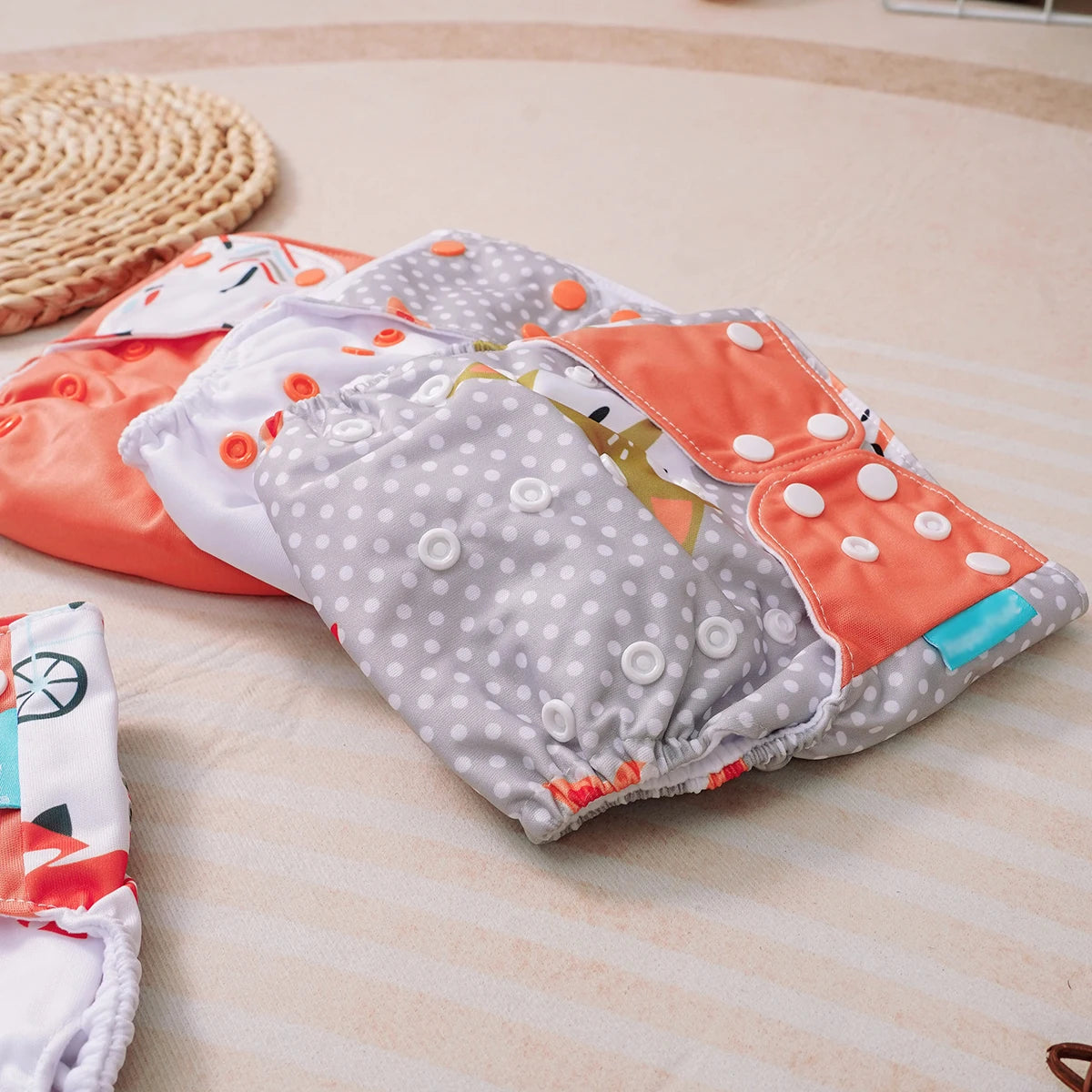 Kangobaby #My Soft Life# 4pcs Set Suede Cloth Baby Cloth Diaper Reusable Washable Newborn Nappies